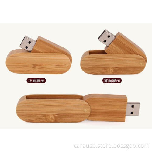 rotating wood bamboo flash disk creative personalized gift wholesale business promotional gifts custom logo